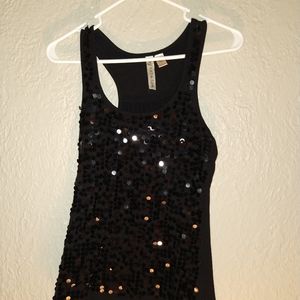 Black sequin tank top